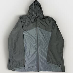 Starter Hoodie Jacket Mens XL Black Grey Full Zip Lightweight Windbreaker